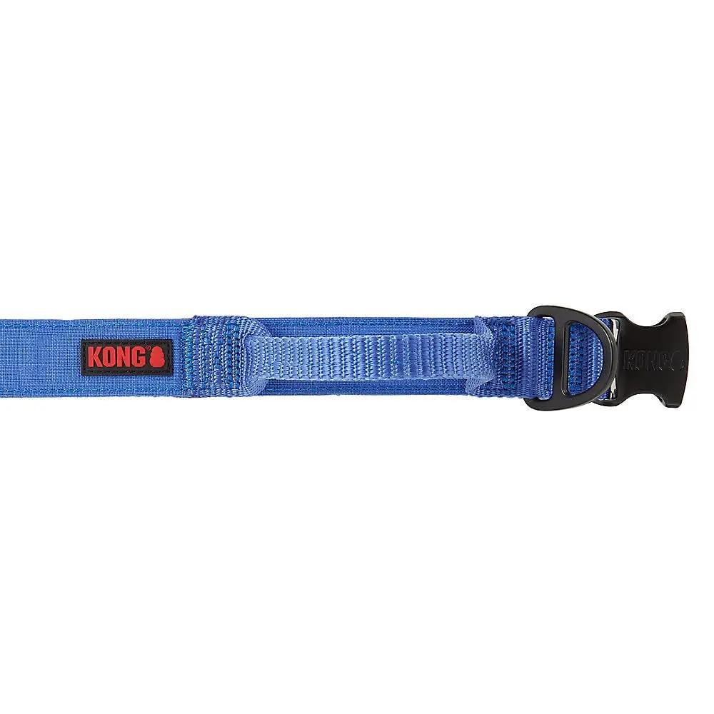 KONG Ultra Durable Padded Comfort Handle Dog Collar XL Blue Adjustable Control