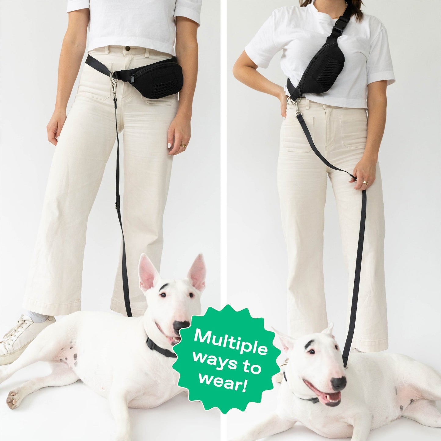 Original Hands-Free Neoprene Dog Sling Bag with Leash