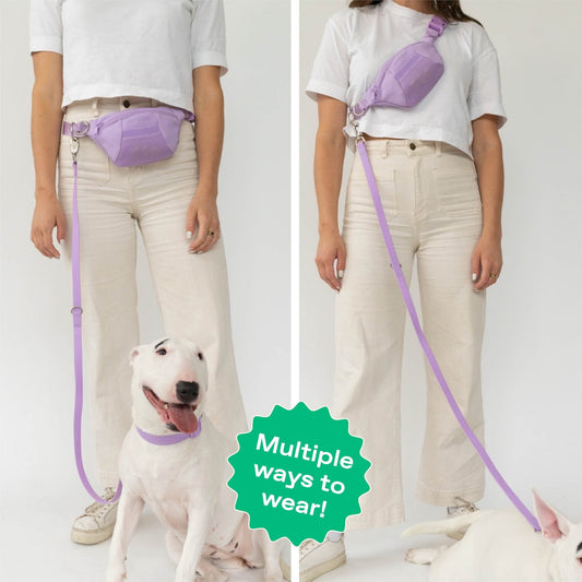 Original Hands-Free Neoprene Dog Sling Bag with Leash