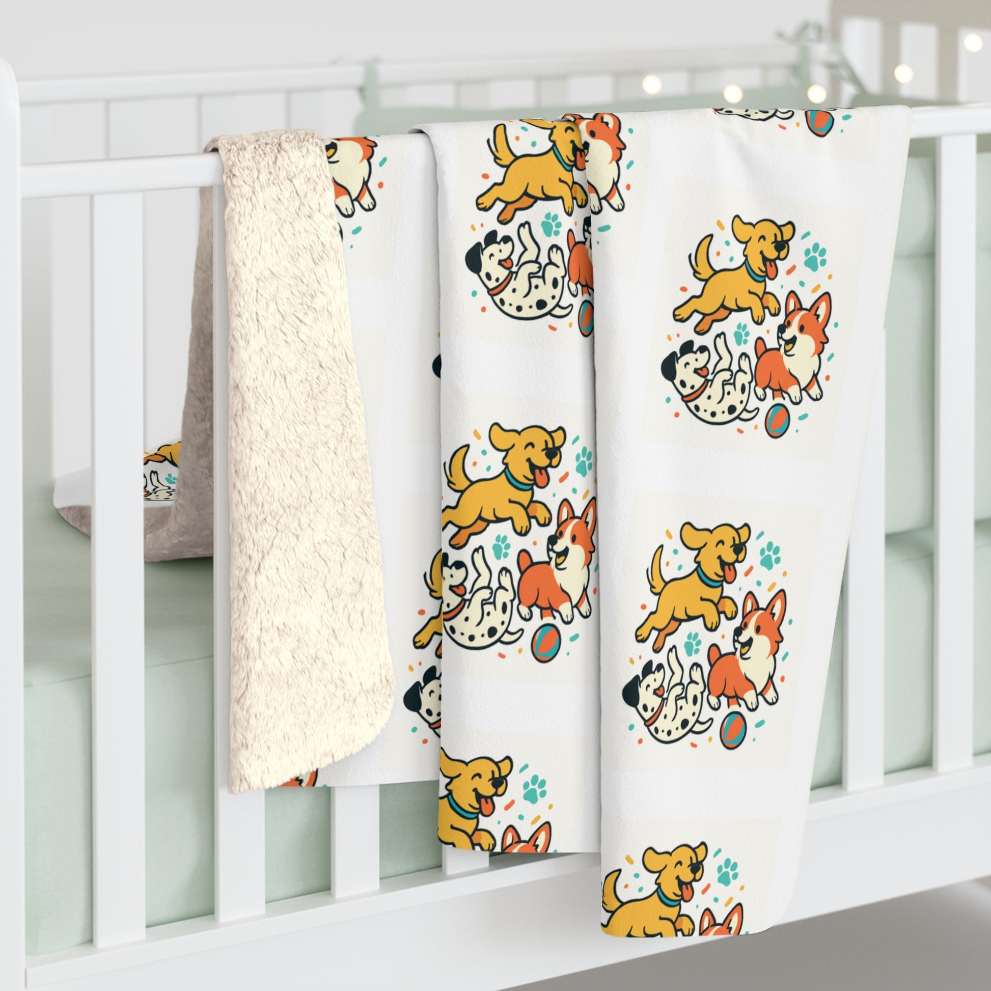 Dogs Sherpa Fleece Blanket Dogs Having Fun— Cozy Zoom Dog Shop Throw - Zoom Dog Shop