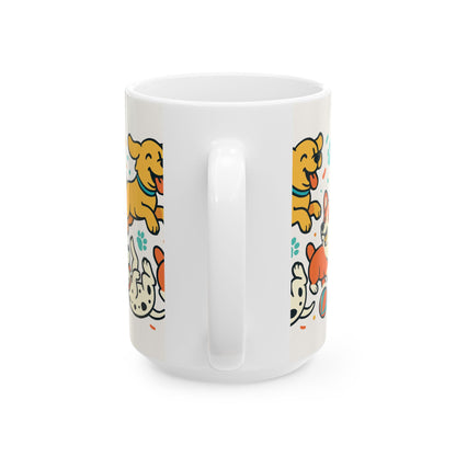 Zoom Dog Shop Ceramic Mug — 'Dogs Having Fun!' (11oz & 15oz) - Zoom Dog Shop