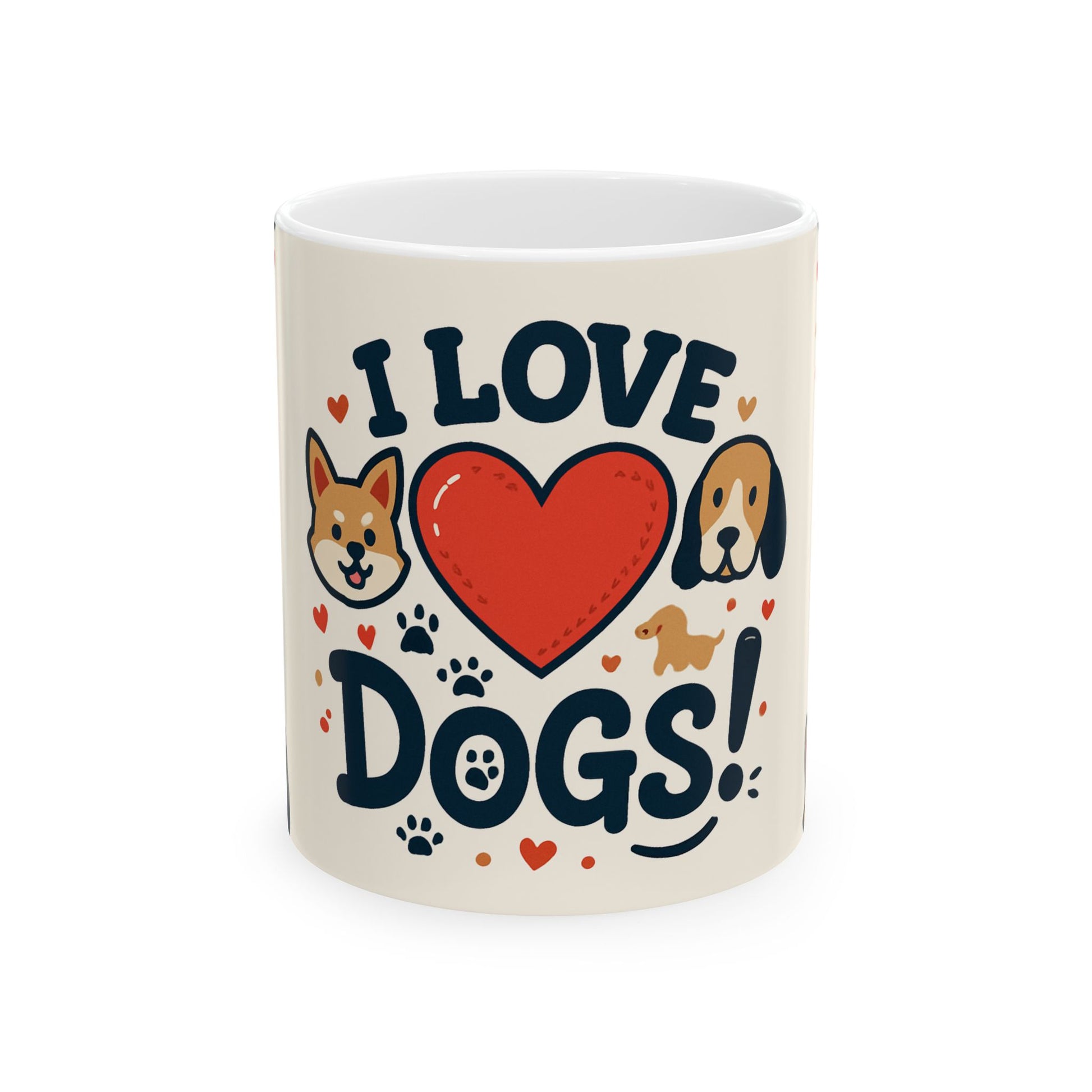 Ceramic Mug — 'I love Dogs' (11oz & 15oz) - Zoom Dog Shop