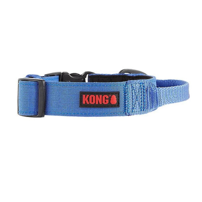 KONG Ultra Durable Padded Comfort Handle Dog Collar XL Blue Adjustable Control
