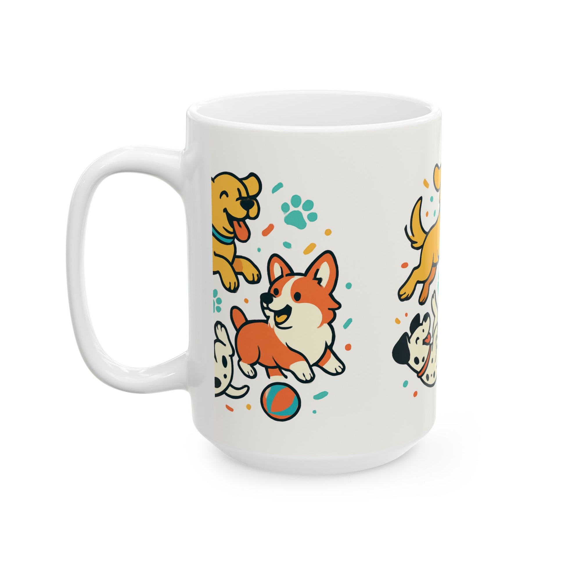 Zoom Dog Shop Ceramic Mug — 'Dogs Having Fun!' (11oz & 15oz) - Zoom Dog Shop