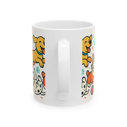 Zoom Dog Shop Ceramic Mug — 'Dogs Having Fun!' (11oz & 15oz) - Zoom Dog Shop