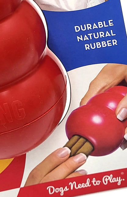 KONG Classic LARGE Durable Fetch & Chew Dog Toy Treat Stuffable 4X2.75"