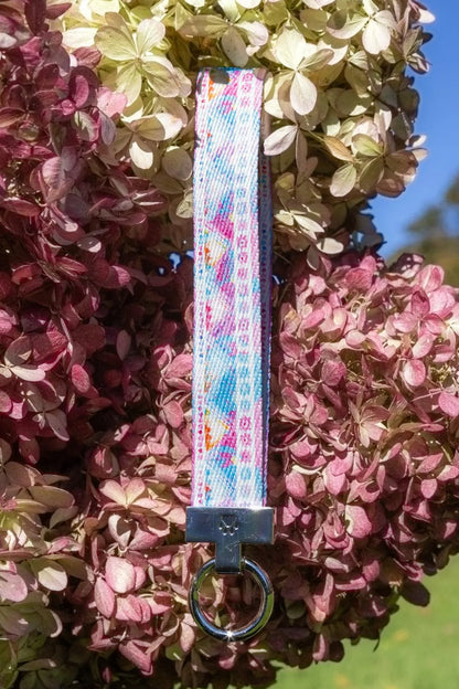 Pink and Blue Wristlet Keychain