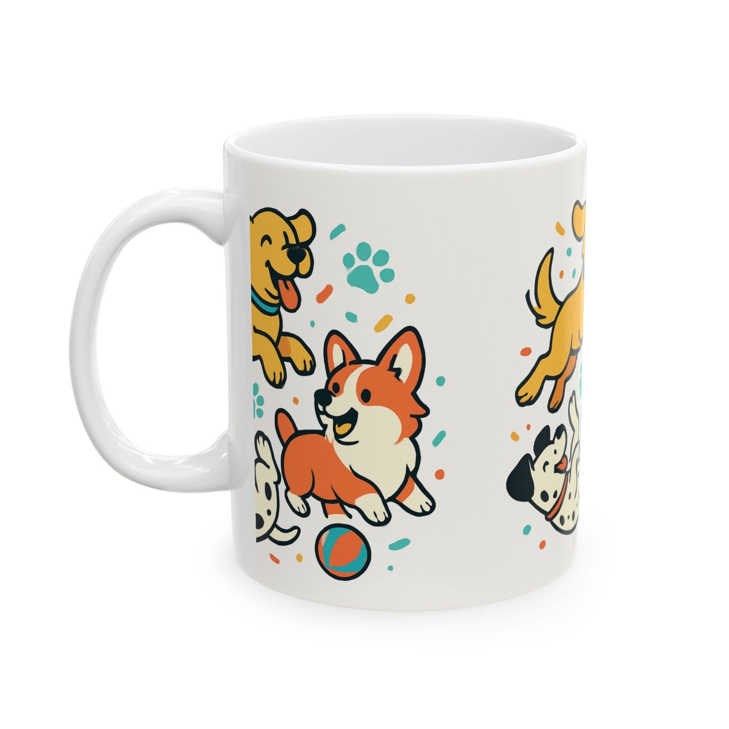 Zoom Dog Shop Ceramic Mug — 'Dogs Having Fun!' (11oz & 15oz) - Zoom Dog Shop