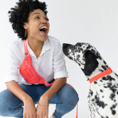 Original Hands-Free Neoprene Dog Sling Bag with Leash