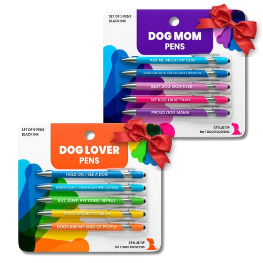 Dog-Themed Stylus Pen Set: 1 pc. Dog Lover & 1 pc. Dog Mom