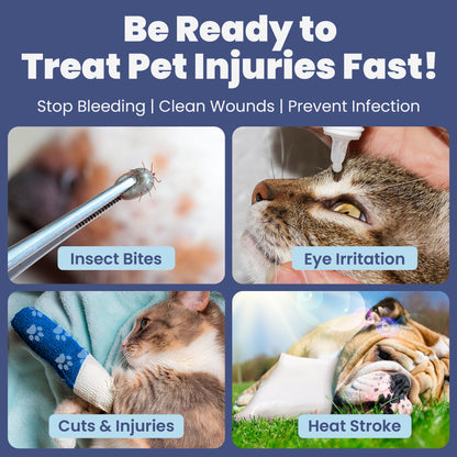 Pet First Aid Kit for Dogs & Cats with Vet-Approved Essentials
