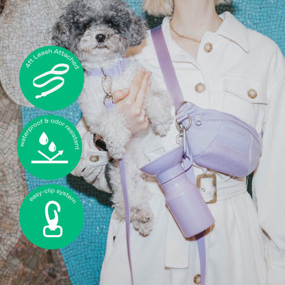 Original Hands-Free Neoprene Dog Sling Bag with Leash