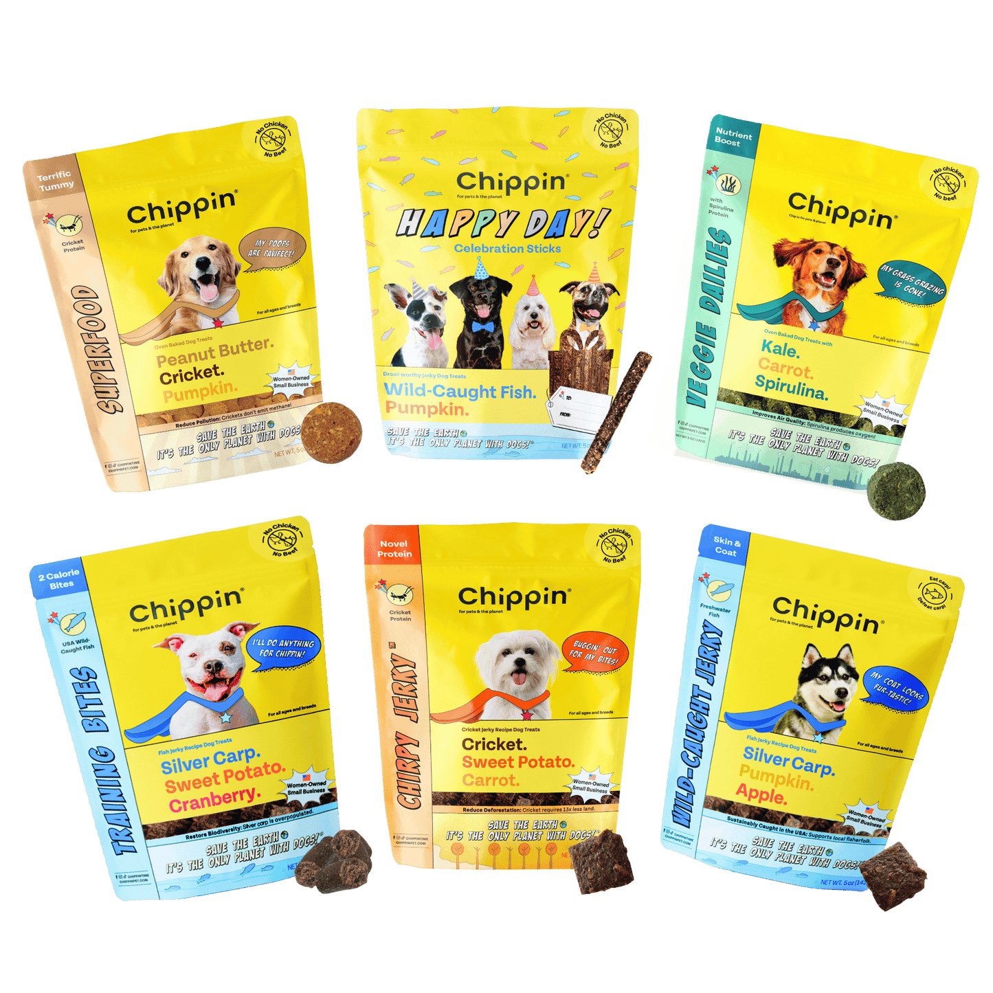 Chippin Treats Variety Gift Bundle, 6-Pack- Your dog will love these