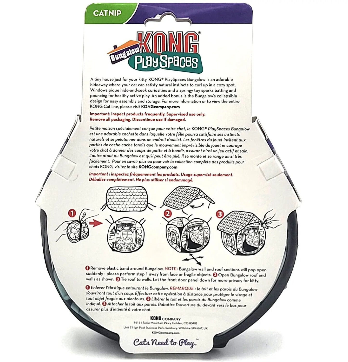 Kong Play Spaces Bungalow with Catnip Cat Kitten Toy