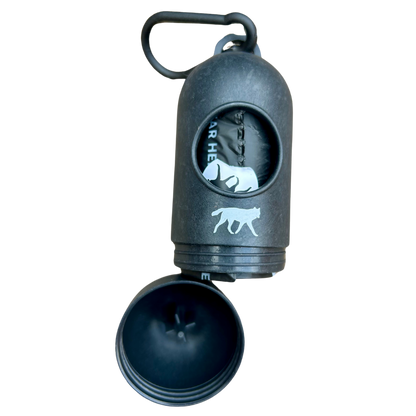 Bamboo poop bag dispenser + compostable roll