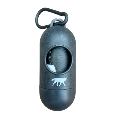 Bamboo poop bag dispenser + compostable roll