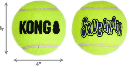 KONG Squeakair Tennis Balls (2) XL Squeaky Dog Fetch Toy 4"