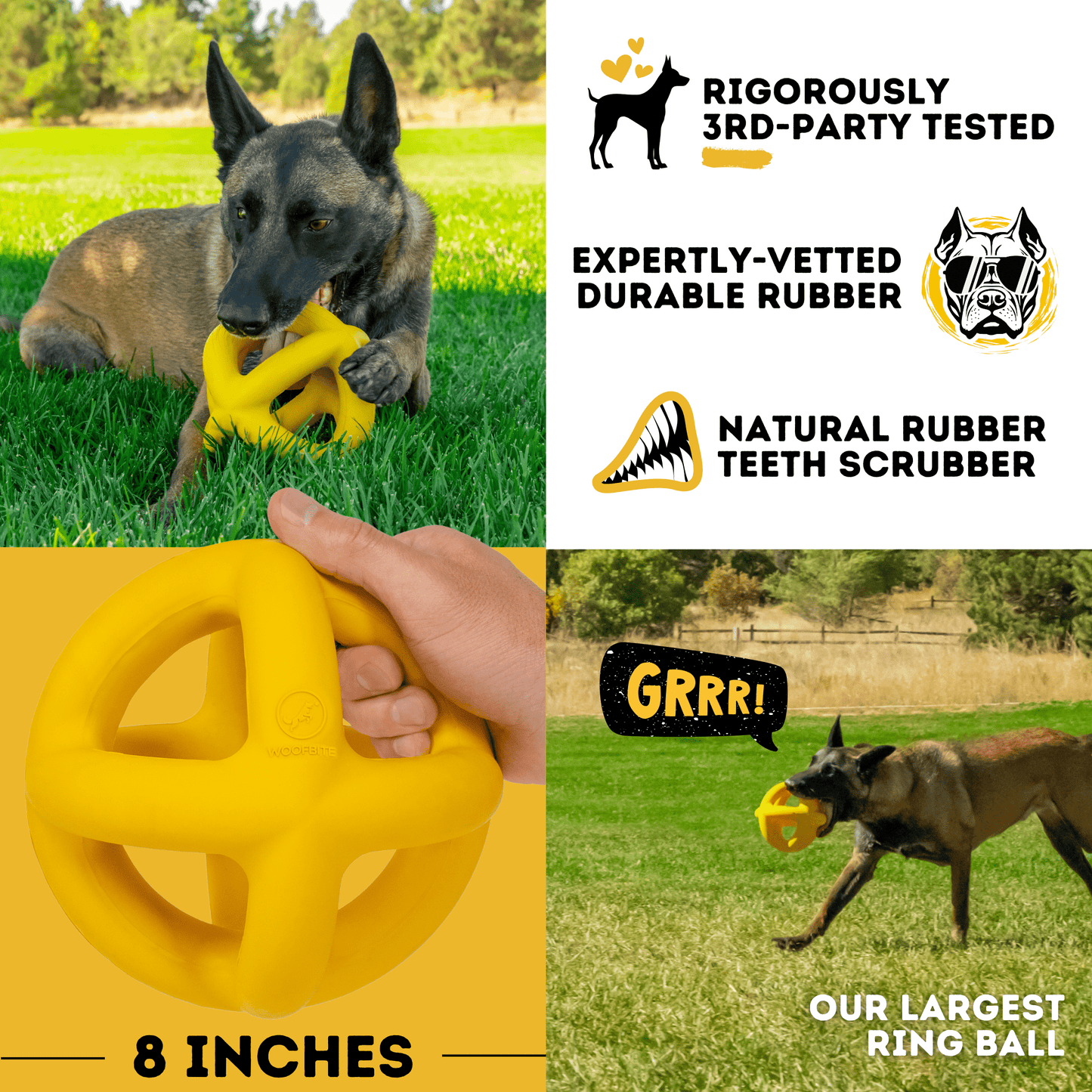 Giant Ring Ball Dog Toy Industrial Strength Rubber For Aggressive Chewers