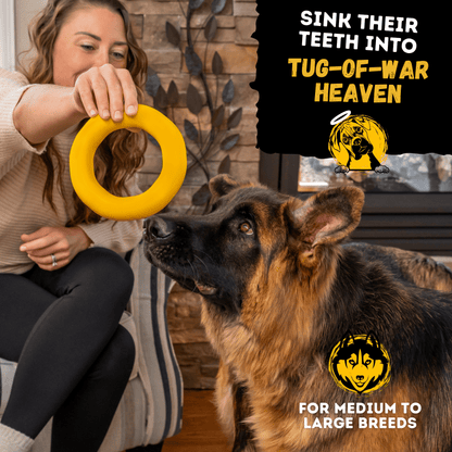 Power Ring Dog Toy Unbreakable For Aggressive Chewers Heavy Duty Rubber