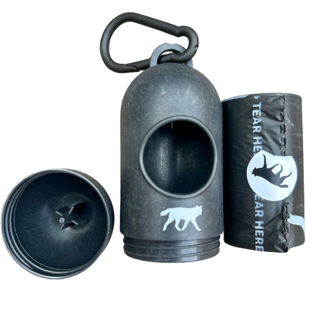 Bamboo poop bag dispenser + compostable roll
